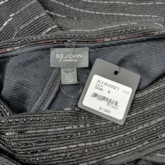 St. John Couture Beaded Gown "Caviar" - Picture 9 of 9